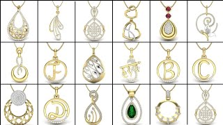 Latest lightweight gold pendant designs  Gold Chain pendant  Gold Alphabet Locket Design  AVJ [upl. by Elyr]