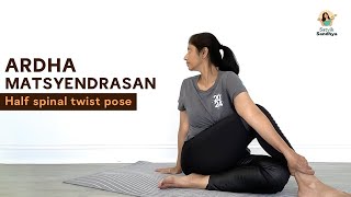 How to do Ardha Matsyendrasan  Sitting Half Spinal Twist satviksandhya yoga wellnessjourney [upl. by Steffane]