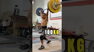 100kg clean and jerk at 59kg bodyweight olympiclifting cleanandjerk [upl. by Leontina]