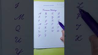 Cursive writing a to z with purple pen  Cursive abcd  Cursive handwriting practice Capital letters [upl. by Ppilihp]