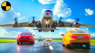 Plane Emergency Landing on Highway and other Accidents 4 😱 BeamNGDrive [upl. by Kopple]