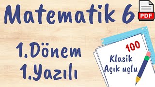 6 Sınıf Matematik 1 Dönem 1 Yazılı Soruları Yazılıya hazırlık PDF 2023 2024 açık uçlu  klasik [upl. by Kennie790]