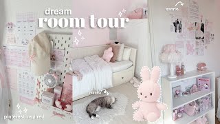 MY DREAM ROOM☁️ a tour  pinterest inspired aesthetic desk pink aesthetic [upl. by Wahl996]