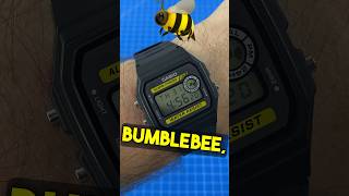 ⌚️ Casio BUMBLEBEE 🐝 F94W Strap UPGRADE 🤩 casio watchmods [upl. by Wanfried340]