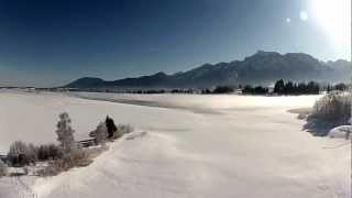 Der Forggensee bei Füssen im Allgäu in Winter [upl. by Ardnaxela]