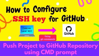 How to create amp configure SSH Key for GitHub  Push Project to GitHub using CMD prompt 2021 [upl. by Jasen297]