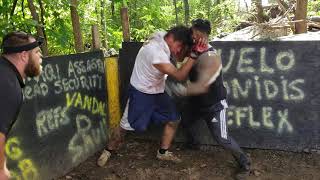 STREETBEEFS BEEF FIGHT MACHETE VS PERUVIAN PITBULL [upl. by Oznol]