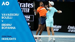 BolelliVavassori v BopannaEbden Highlights  Australian Open 2024 Final [upl. by Odnalro723]