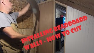 Cutting and Installing Beadboard Walls in Secret Attic Room [upl. by Nylatsyrk571]