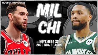 Milwaukee Bucks vs Chicago Bulls Full Game Highlights  Nov 20  2025 NBA Season [upl. by Botsford]