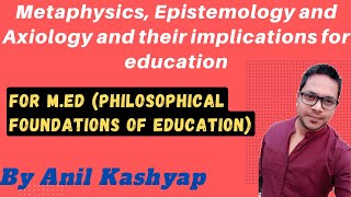 Metaphysics Epistemology and Axiology and their implications for education For MEd Philosophy [upl. by Jorgensen]