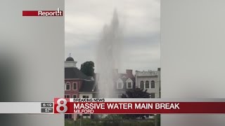 Massive water main break reported in Milford [upl. by Nagear148]