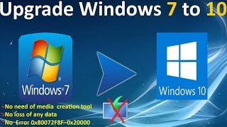 How to upgrade Windows 7 to Windows 10 WITHOUT Media Creation Tool  New hack🚀  No loss of data [upl. by Samot]