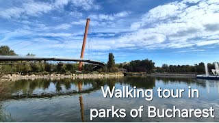 Walking tour in the parks of Bucharest  Walking tour  Bucharest Romania  Drumul Taberei Park [upl. by Ansela60]