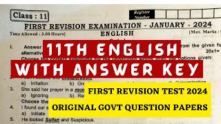 11th English First Revision Test 2024 Question Paper  11th English 1st Revision Question paper 2024 [upl. by Solotsopa]