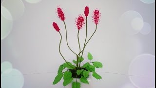 How To Make Sanguisorba Menziesii Flower From Crepe Paper  Craft Tutorial [upl. by Won]