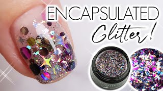 How To Encapsulate Chunky Glitter on Short Nails  Hard Gel Watch Me Work [upl. by Eiramlehcar793]