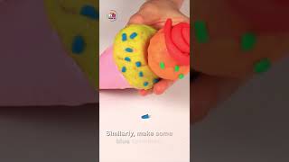 Play Doh Rainbow Ice Cream Surprise DIY 🍦  HooplaKidzHowTo shorts diyvideos [upl. by Bathsheba]