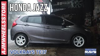 MODIFIKASI HONDA JAZZ VELG VOLKRAYS TE37  AJMHEELSSTORE [upl. by Gayleen]