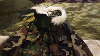 M65 Field Jacket With M65 Ruff Hood M81 Woodland Review [upl. by Anade]