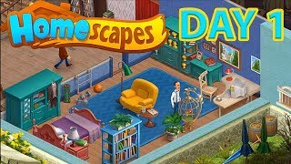 HOMESCAPES Gameplay  Android  iOS   DAY 1 Walkthrough [upl. by China868]