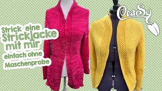 Strick eine Strickjacke mit Sattelschulter ohne Maschenprobe mit mir [upl. by Aker]