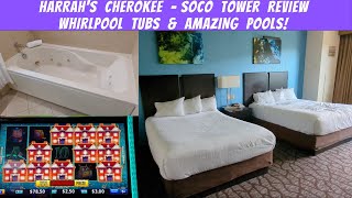 Harrahs Cherokee Soco Tower Whirlpool Tub Room Review [upl. by Gilli446]