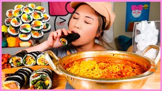 THE SPICIEST NOODLE SOUP IN THE WORLD  MY FAVORITE KIMBAP ROLLS l MUKBANG [upl. by Klein]