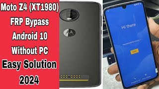 Motorola Moto Z4 Frp Bypaa Google Account Remove Without PC 2024 [upl. by Enirol]