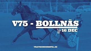 V75 tips Bollnäs 1612  Tre S Jackpott [upl. by Philoo]