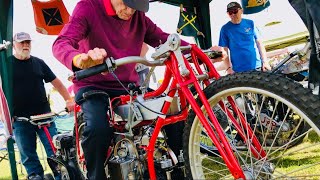 POPHAM AIRFIELD Motorcycles ROTARY ROY Speedway Bike NORTON DOUGLAS amp JAP Engine StartUps amp RevUps [upl. by Jabin]