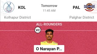 KOL VS PAL Kabbadi Dream11 Team  Yuva Kabbadi Maharashtra  KOLHAPUR DISTRICT VS PALGHAR DISTRICT [upl. by Jaqitsch]