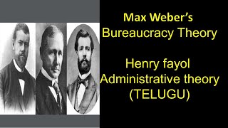 Bureaucratic Management in Telugu Max Webers Bureaucracy Theory Henry fayol Administrative theory [upl. by Lesab]