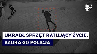 Ukradł defibrylator w Toruniu Policja apeluje o pomoc w ustaleniu tożsamości mężczyzny [upl. by Stranger]