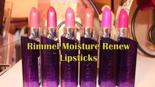 Review Rimmel Moisture Renew Lipsticks [upl. by Eilrebma965]