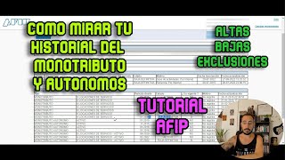 COMO mirar Historial de MONOTRIBUTO altas y bajas en AFIP y AUTONOMOS  Sistema Registral  TUTORIAL [upl. by Ahsenek]