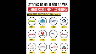 Stocks To Hold For 10 Years  Best Stocks For Long Term Investment stockmarket [upl. by Schroth295]