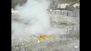 Fumarole is like a smoking chimney Pozzuoli di Solfatara Italy [upl. by Esirec]