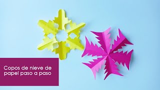 Cómo hacer copos de nieve con papel  Manualidades con papel [upl. by Valleau]