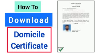 Download Domicile Certificate [upl. by Ahsekad860]