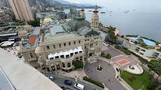 Monaco 🇲🇨 MonteCarlo Hotel de Paris  Le Grill restaurant  panoramic view over the Principality [upl. by Attennaj]