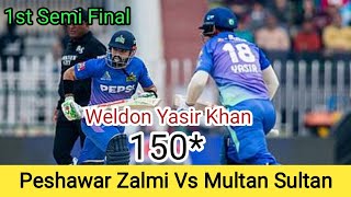 1st Semi Final  Peshawar Zalmi Vs Multan Sultan Highlights  Great Inning By Yasir Khan 54 [upl. by Girand]