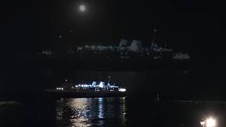 Fast Ferries  Aikaterini P  Arriving at Rafina by night moon [upl. by Franzen]