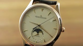 JaegerLeCoultre Master Ultra Thin Moon Q1362520 JLC Watch Review [upl. by Anyaj]