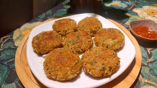 LEFT OVER RICE RECIPE  EASY BREAKFAST RECIPE  RICE CUTLET RECIPE  RICE RECIPE [upl. by Ezechiel]