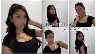 hairstyles to do for oily hair 𖥔࣪ ˖ [upl. by Atalya872]