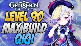 LEVEL 90 MAX QIQI BUILD amp SHOWCASE AR 50 Genshin Impact [upl. by Loren]