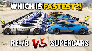 GTA 5 ONLINE  RE7B VS FASTEST SUPERCARS WHICH IS FASTEST [upl. by Pergrim925]