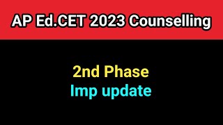 AP EdCET 2024 2nd Phase Counselling updatesampathinformation [upl. by Atkins281]