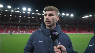 Timo Werner’s postmatch interview after Tottenham debut against Man Utd [upl. by Budge]